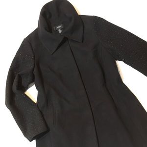 Alfani Black Beaded Cocktail Peacoat
